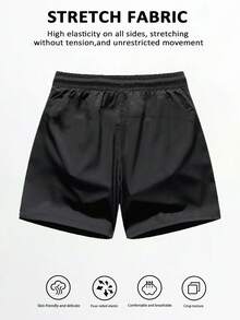 Gym Rark 男士休闲印花运动短裤 黑色运动裤 - 黑色 - 查看 2