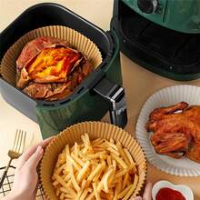 25/50/100pcs Disposable Air Fryer Paper Liners, 6.3-Inch Non-Stick Parchment Paper For Air Fryer, Oil-Proof, Oven Friendly, Microwave Friendly, Non-Stick Silicone Oil Paper For Tray - Multicolor - View 2
