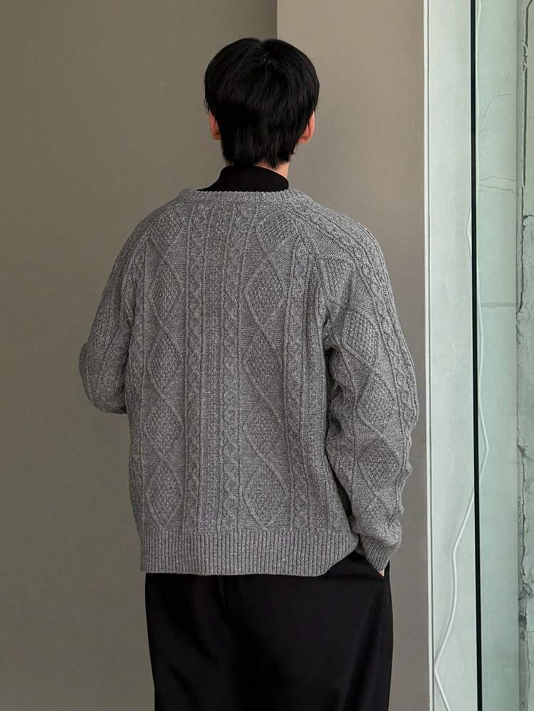 Men's Textured Jacquard Cardigan, Autumn/Winter