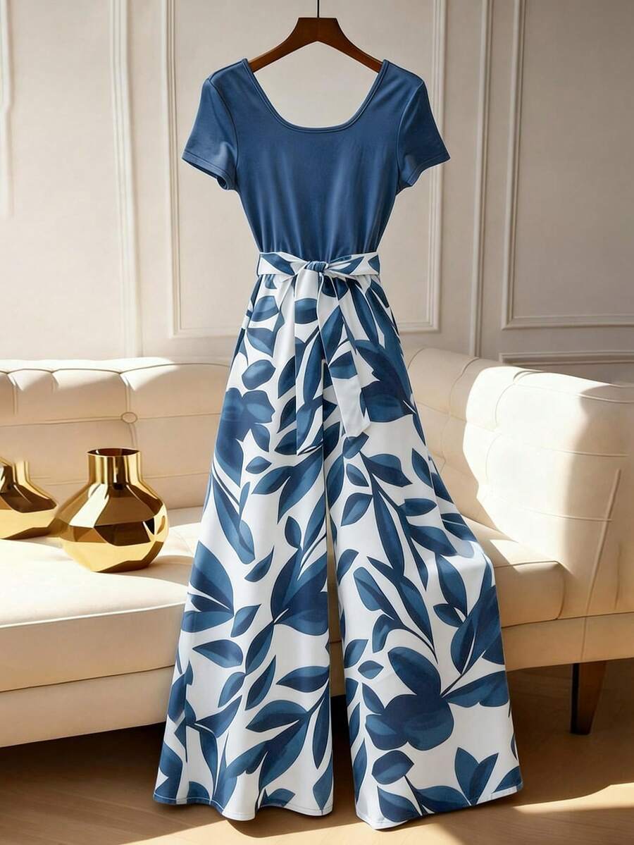 GlowEve Women's Loose Wide Leg Jumpsuit, Vacation Jumpsuit - Multicolor - View 1