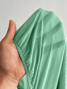 Sweetra Blusa holgada de mujer talla grande con cuello francés elegante y romántica, de gasa, con mangas acampanadas y cintura elástica, para uso diario y casual, primavera/otoño - Verde - Ver 4