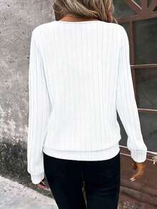 Balvessa Sudadera informal de unicolor 2 en 1, otoño - Blanco - Ver 2