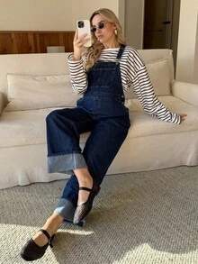 MaterniWear Maternity Casual Versatile Denim Bib Jumpsuit Valentine's Day Vacation Outfits Women Carnaval Summer Spring Commuting Graduation Chic Y2k Cute Streetwear Party Wedding Elegant Business Casual Woman