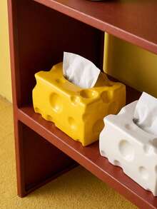 Joivida Cheese Shape Tissue Box Luxury Aesthetic Design Multi Functional Storage Organizer For Living Room Coffee Table Home Decor Christmas Stocking Fillers Holiday Gift Ideas Scandinavian Style Must Haves - Multicolor - View 4