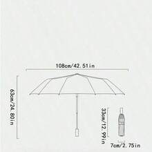 مظلة قابلة للطي كاملة التلقائية 24 ضلع مقاومة للرياح، مظلة مزدوجة للشمس والمطر، مظلة سفر متعددة الوظائف مقواة بألوان متعددة - متعدد الألوان - مشاهدة 7