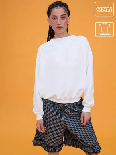 COUREZ 宽松廓形V领卫衣/夏季上衣/女士夏季穿搭/街头休闲Y2K复古风