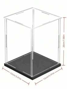 1 件装透明亚克力展示盒防尘保护盒,适用于花卉、摆件、收藏品、家居装饰展示架收纳整理 - 黑色 - 查看 11