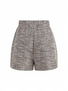 Ellevyn Women's Elegant Commuter Vest & Shorts 2 Pieces Set - Grey - View 7