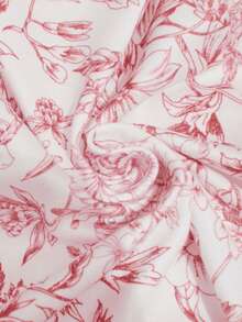 SHEIN 孕妇休闲度假印花高开衩吊带裙 - 淺粉色 - 查看 4