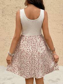 SHEIN Đầm bầu họa tiết hoa phối hợp, kiểu dáng thường ngày, thích hợp cho việc cho con bú. - Nhiều màu - Xem 2