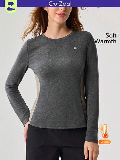 OutZeal 女士保暖户外T恤 冬季日常休闲长袖速干圆领户外上衣