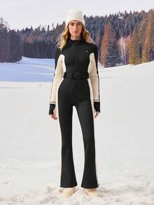 OutZeal 女士保暖内衬收腹拉链口袋腰带户外连体衣冬季滑雪徒步 - 黑與白 - 查看 7