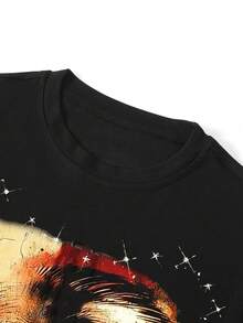 Rovax Áo thun nữ tay dài cổ tròn ôm sát in hình thiên thần - Nhiều màu - Xem 4