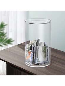 亚克力透明存钱罐，可存可取，透明存钱罐，带盖透明存钱罐 - 無色 - 查看 3