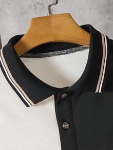 Vacaura Camisa polo de manga corta con bloques de color casual para adolescentes, verano - Multicolor - Ver 4