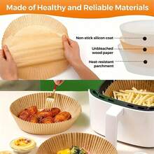 25/50/100pcs Disposable Air Fryer Paper Liners, 6.3-Inch Non-Stick Parchment Paper For Air Fryer, Oil-Proof, Oven Friendly, Microwave Friendly, Non-Stick Silicone Oil Paper For Tray - Multicolor - View 13