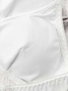 SHEIN 3件套少女/年轻女士简约法式无钢圈文胸套装，双扣提拉文胸套装 - 白色 - 查看 3