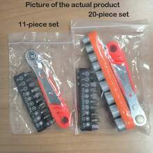 11件/20件/34件套直角棘轮螺丝刀套装，36齿迷你棘轮扳手，磁性偏置螺丝刀，狭窄空间维修工具