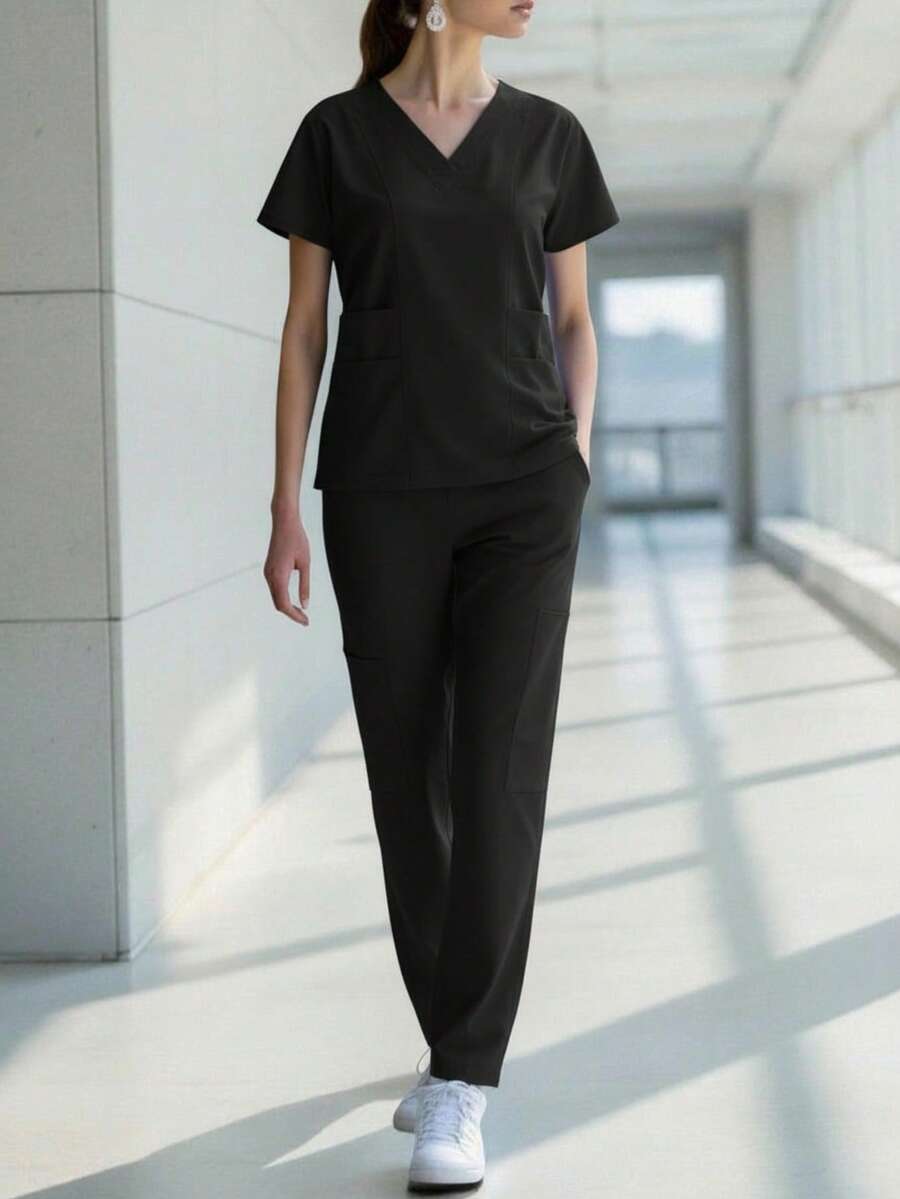 HYGEA MEDICAL UNIFORMS بيجامات جراحية مضادة للسوائل من هيجيا هانيا - الأسود - مشاهدة 1
