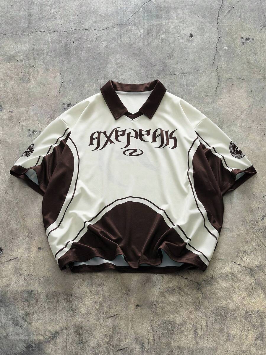 AXEPEAK Áo Polo nam phong cách thể thao - Cà phê nâu - Xem 1