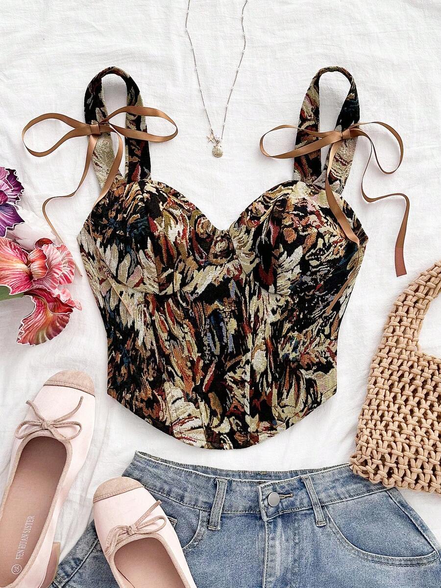 Soleia Áo hai dây không tay kiểu vintage mùa hè cho nữ, áo kiểu boho, áo kiểu boho, áo mùa hè thường ngày, áo mùa hè gợi cảm, áo tắm boho, áo mùa xuân cho nữ, áo đi biển, áo sinh nhật, áo đi chơi, áo crop top thanh lịch, áo kiểu boho, áo in hoa, áo mùa hè, áo ngày lễ tình nhân, áo đi biển, áo cưới, áo sinh nhật, áo đi chơi, áo crop top thanh lịch, áo hoa. - màu nâu - Xem 1