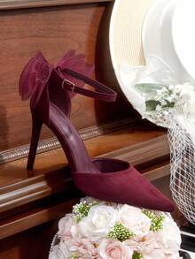 CUCCOO HITCHD 优雅时尚百搭高跟鞋 - 酒紅色 - 查看 12