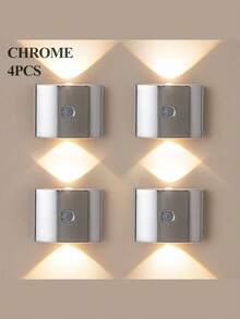 LED Smart Sensor Wall Lamp , Indoor Motion Sensor Wall Lamp, Wireless LED Wall Light, Battery-Powered Night Light, Adhesive Design, Rotatable, Portable, Easy To Install, Adjustable Color Temperature And Brightness, Suitable For Hallways, Bathrooms - Multicolor - View 29