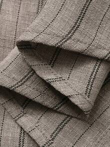 DAZY Men's Striped Khaki Casual Shirt, Spring - Khaki - View 8