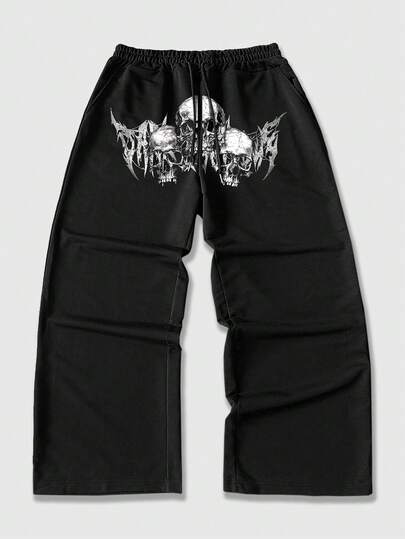 Herren Weite Hose mit Aufdruck