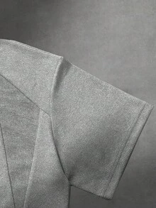 STYNVO 男士休闲纯色短袖T恤，夏季短款T恤，男士短款T恤，宽松短款T恤，男士短款T恤 - 灰色 - 查看 3