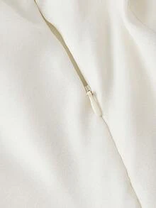 SHEIN MOD Đầm ngắn đi nghỉ mát màu mơ tuyệt đẹp bằng vải organza với viền peplum xếp tầng nhiều lớp – Đầm hè và xuân dành cho nữ, đồ đi biển, dây mảnh, phong cách bohemian, kỳ nghỉ xuân, đầm xanh trắng, hoàn hảo cho sinh nhật, tiệc tùng, lễ tốt nghiệp, với chi tiết xếp nếp tinh tế. - Màu be - Xem 5