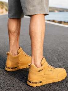 Botas Vaqueras de Hombre Altas (Botas de Hombre), Botas de Senderismo para Hombre, Zapatos para Hombre de Punta Redonda Altas: Suela antideslizante ligera y cómoda, cosida doble para durabilidad extra (evita desgaste prematuro). Estilo casual para actividades outdoor (senderismo, camping) y uso diario, adapta a terrenos (montañas, camino de tierra). Opciones: Botas para Mujer y Tenis para Mujer para outdoor y cotidianas - Caqui - Ver 10