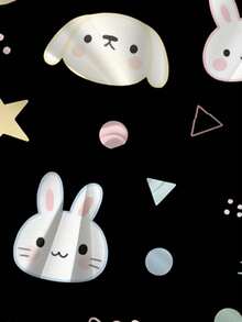 PopScrub Damen Große Größen Schwarz V-Ausschnitt Kurzarm Doppeltasche Seitenschlitz Süßes Tier, Hase, Hund, Bär, Stern Cartoon Muster Muster Krankenschwester/Arzt Arbeitsuniform Top/ Untersuchung Chirurgische Uniform/Einfarbig Haustier Pflege Arbeitsuniform Top/Ernährungsberater Arbeitsuniform Kurzarm/Labor Arbeitsuniform, Multifunktionale Arbeitsbekleidung, Funktionale Damen Ferien, Niedlich, Lässig - Schwarz - Übersicht 7