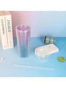 1个24盎司大容量钻石纹双层保温水瓶 - 适合家庭、办公室和户外使用；轻便易携 - 彩色 - 查看 3