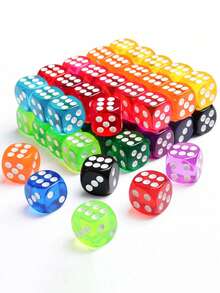 50pcs Colored Dice, 6-Sided Dice For Board Games, 14mm Loose Dice For Parties, Board Games (Random Color) - Multicolor - View 2