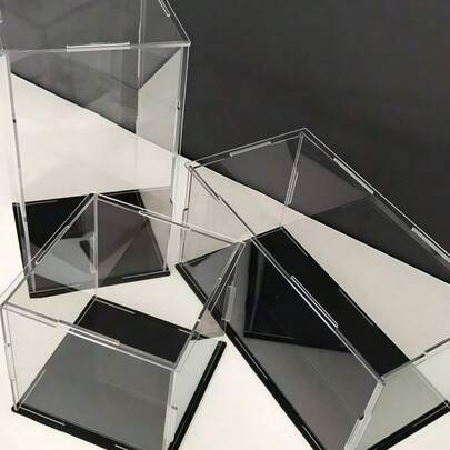 1 Piece Transparent Acrylic Display Case Dust Proof Protection Box For Flowers Figurines Collectibles Home Decor Showcase Shelf Organizer Storage