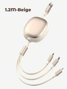 Teckwe 3 In 1 Retractable Multiple Charger Cable, Fast Charging Cable For Multiple Devices, USB C Charger With Lightning/Micro/Type C - Multicolor - View 11