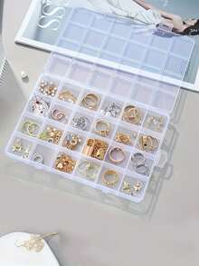 Multi-Layer Transparent Organizer Box, Compartments For Jewelry Beads Craft Supplies, With Secure Lid - Multicolor - View 3