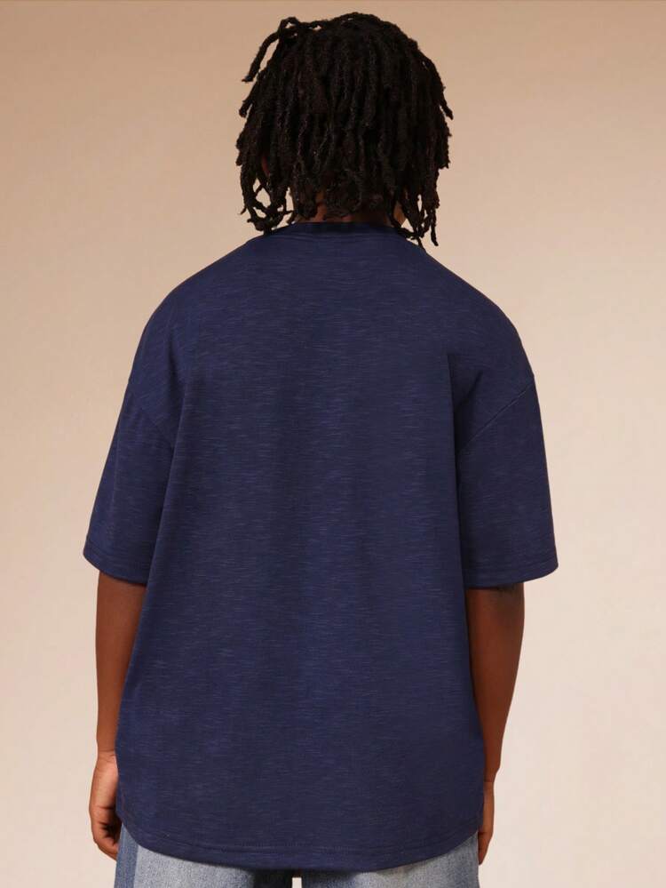 네이비 색상 숫자 프린트 티셔츠 (설립 기념 문구 포함)