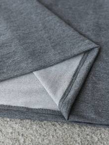 Manfinity Homme Men's Casual Commuter Button-Up Collar Long Sleeve Polo Shirt - Dark Grey - View 7