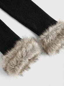 ROMWE Vintage Hippie Patchwork Fuzzy Cardigan Shirt For Women - Khaki - View 3