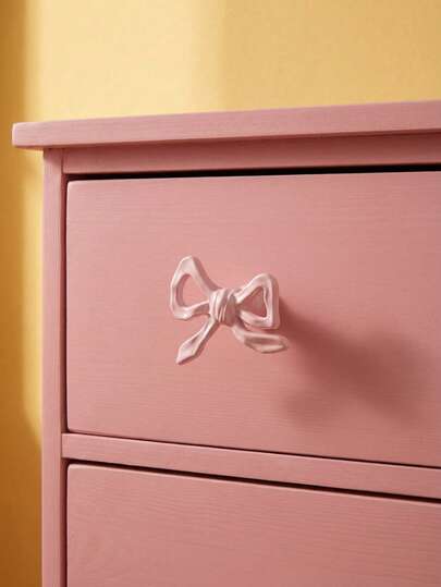 Joivida 1pc Pink Bow Cabinet Knob, Metal Drawer Pull Handle, Gift For Kitchen, Bathroom Cabinet Door, Cute Dresser Pulls For Friends