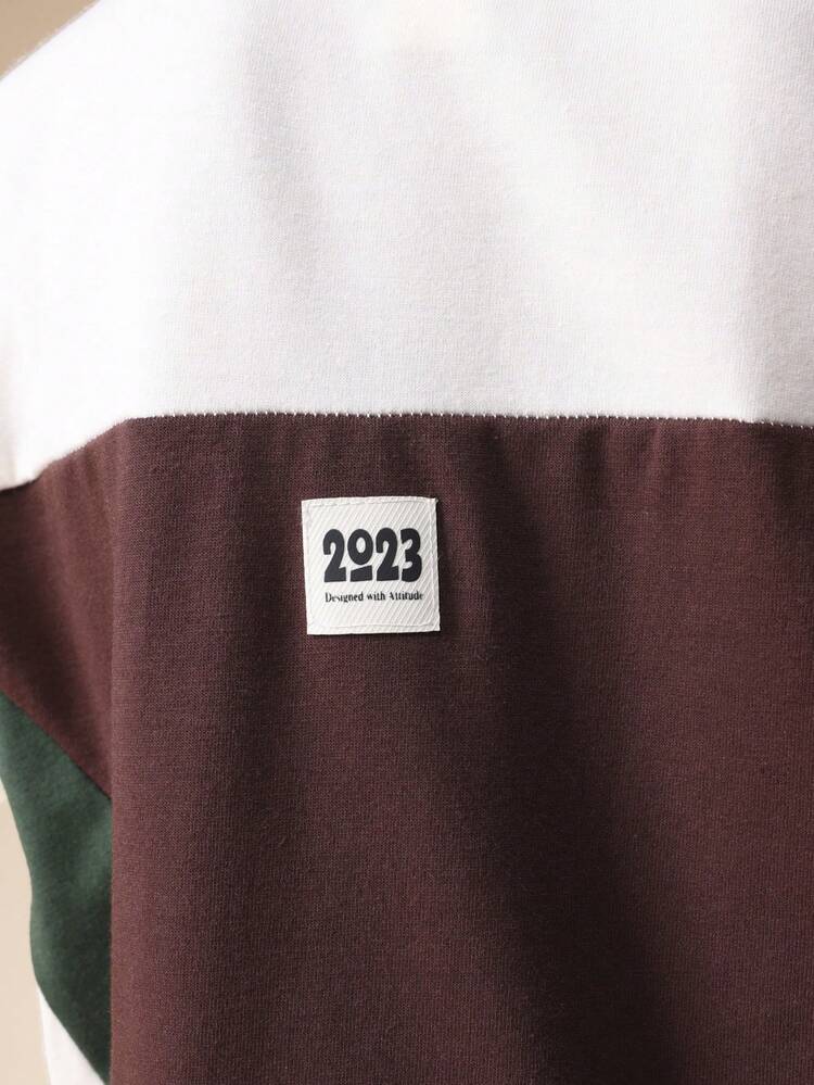 Colorblock Short Sleeve T-Shirt With Logo