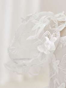 SHEIN Đầm lưới trắng kiểu công chúa đa năng cho bé gái, mềm mại và thoải mái, thích hợp mặc ở nhà, đi chơi và dự tiệc, mùa hè. - trắng - Xem 5