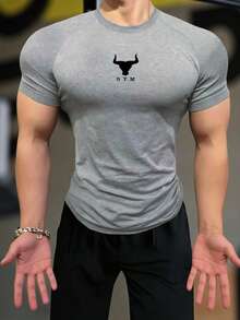 GymBeat Áo thun thể thao ngắn tay thoải mái cho nam, áo tập luyện, áo bóng rổ, áo thun nam in hình "Tôi yêu bạn trai tôi", quần jogger nam, áo nén cho nam. - Màu Xám nhạt - Xem 4