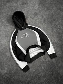 Manfinity EMRG Men's Casual Colorblock Hoodie Sweatshirt - Multicolor - View 3