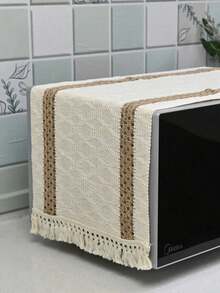 一套家用日常乡村风格微波炉防尘罩布，日常客厅餐桌和茶几装饰布，桌面保护罩，适用于家庭餐桌和节日装饰，也可用于微波炉、餐盘垫、床头柜罩、派对罩、桌布等。 - 彩色 - 查看 36