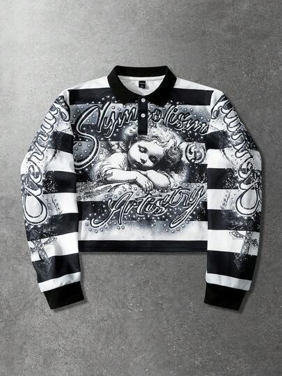 Street Life Sudadera con estampado de rayas para hombre