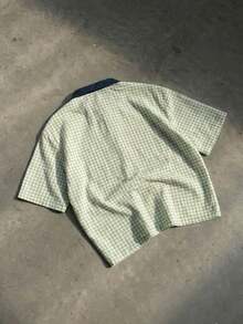 SWAVVY 男士时尚印花短袖衬衫，春夏款 - 黃色 - 查看 9