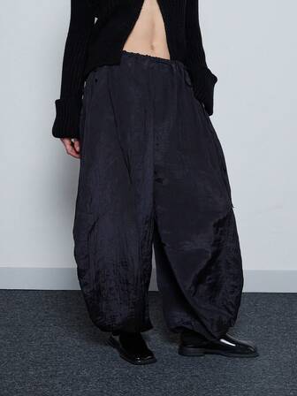 COUREZ Parachute Balloon Trousers In Silky Woven Fabric /Y2K Street Streetwear Cute Baggy Oversized Jeans Fall Winter Holiday Nye Party Outfit